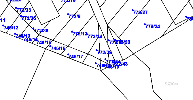 Parcela st. 772/39 v KÚ Příbram na Moravě, Katastrální mapa