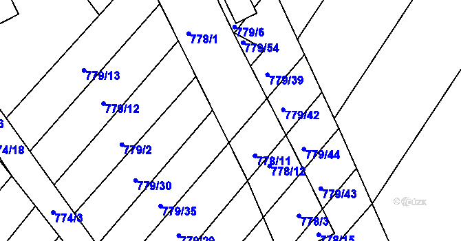 Parcela st. 778/14 v KÚ Příbram na Moravě, Katastrální mapa