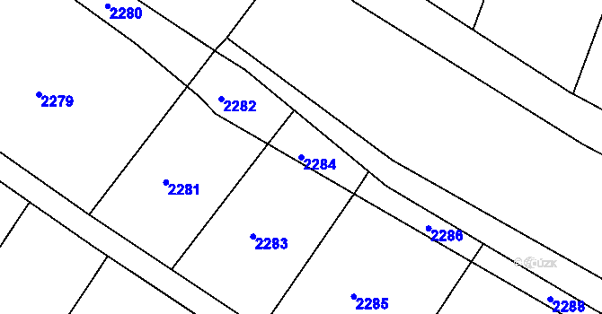Parcela st. 2284 v KÚ Příbram na Moravě, Katastrální mapa
