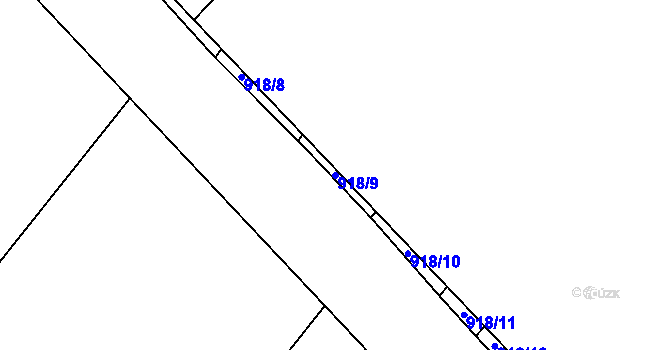 Parcela st. 918/9 v KÚ Příbram na Moravě, Katastrální mapa