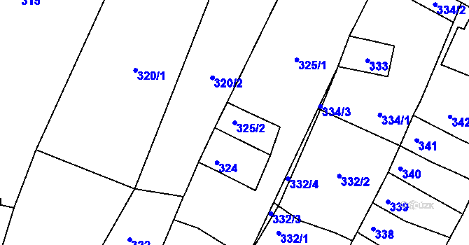 Parcela st. 325/2 v KÚ Příbram na Moravě, Katastrální mapa