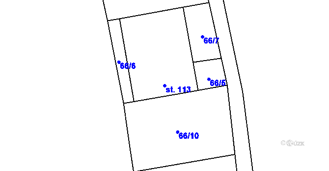 Parcela st. 113 v KÚ Příbraz, Katastrální mapa