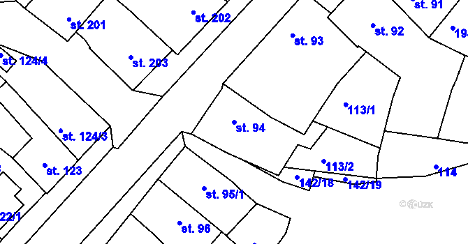 Parcela st. 94 v KÚ Přibyslav, Katastrální mapa