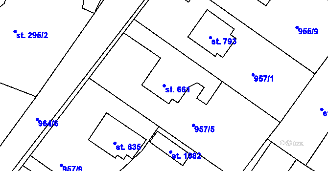 Parcela st. 661 v KÚ Přibyslav, Katastrální mapa