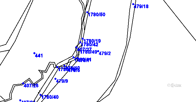Parcela st. 479/2 v KÚ Přibyslav, Katastrální mapa
