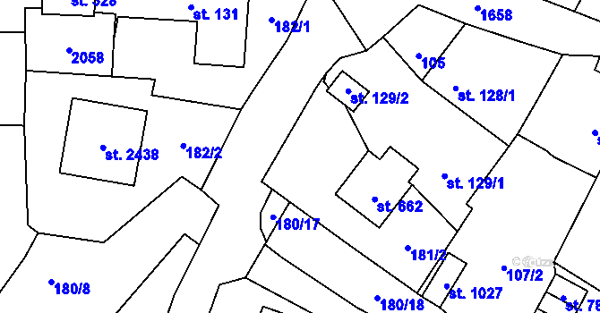Parcela st. 181/3 v KÚ Přibyslav, Katastrální mapa