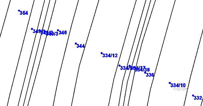 Parcela st. 334/12 v KÚ Přibyslav, Katastrální mapa