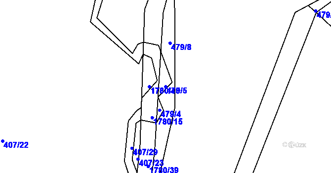 Parcela st. 479/5 v KÚ Přibyslav, Katastrální mapa