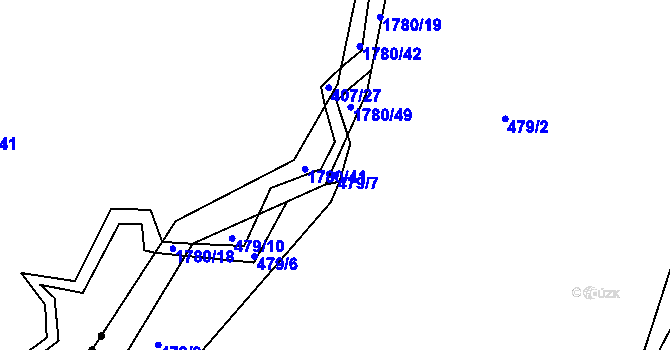 Parcela st. 479/7 v KÚ Přibyslav, Katastrální mapa