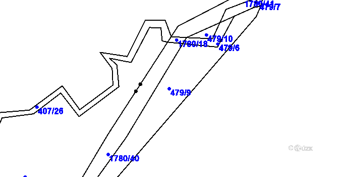 Parcela st. 479/9 v KÚ Přibyslav, Katastrální mapa