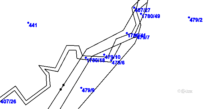 Parcela st. 479/10 v KÚ Přibyslav, Katastrální mapa