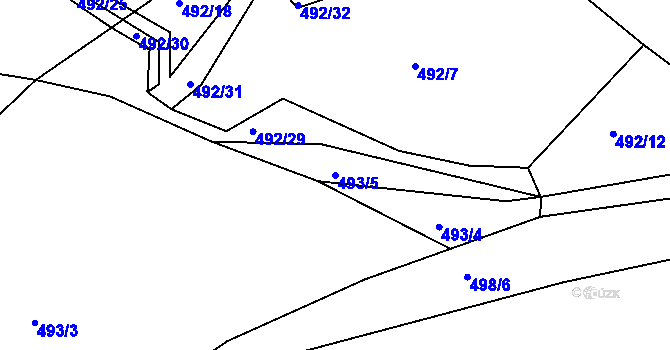 Parcela st. 493/5 v KÚ Přibyslav, Katastrální mapa