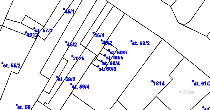 Parcela st. 60/5 v KÚ Přibyslav, Katastrální mapa