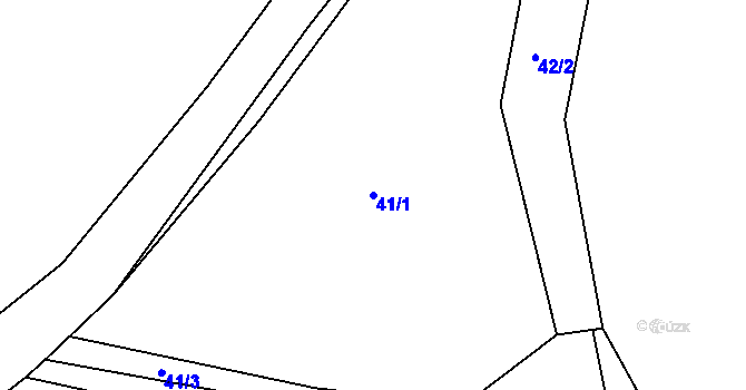 Parcela st. 41/1 v KÚ Ronov nad Sázavou, Katastrální mapa