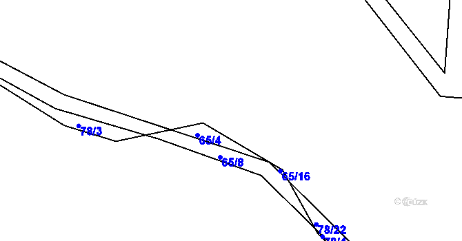 Parcela st. 78/6 v KÚ Ronov nad Sázavou, Katastrální mapa