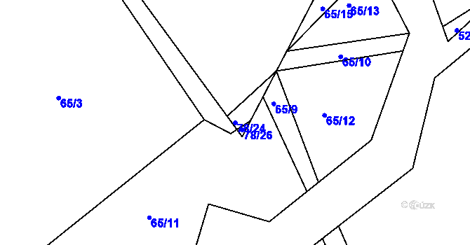 Parcela st. 78/24 v KÚ Ronov nad Sázavou, Katastrální mapa