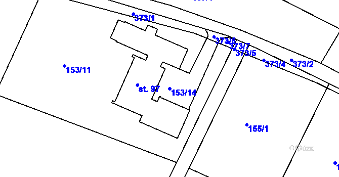Parcela st. 153/14 v KÚ Přibyslav nad Metují, Katastrální mapa