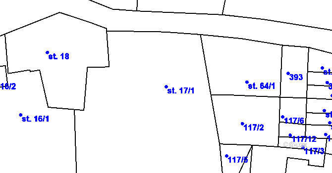 Parcela st. 17/1 v KÚ Přibyslav nad Metují, Katastrální mapa
