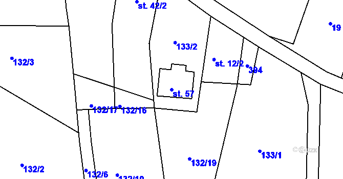 Parcela st. 57 v KÚ Přibyslav nad Metují, Katastrální mapa