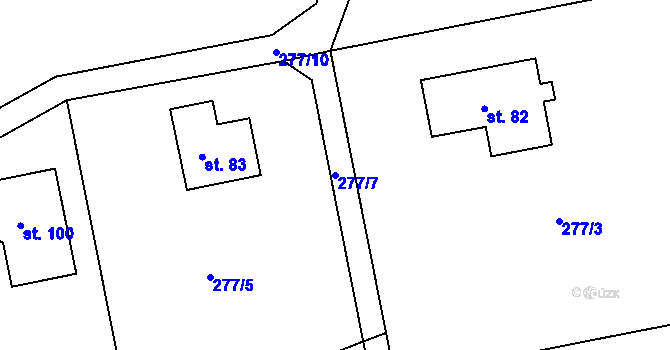 Parcela st. 277/7 v KÚ Přibyslav nad Metují, Katastrální mapa