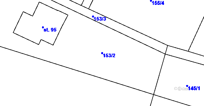 Parcela st. 153/2 v KÚ Přibyslav nad Metují, Katastrální mapa