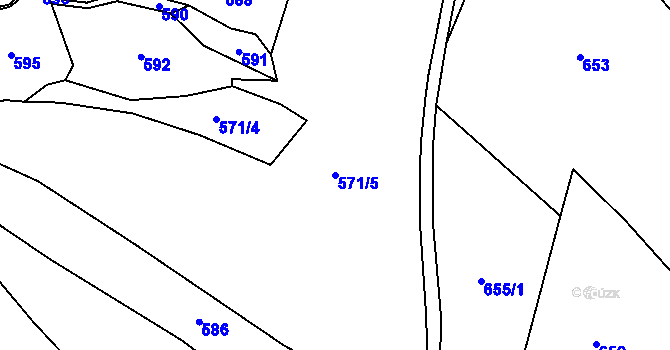 Parcela st. 571/5 v KÚ Nesvačily u Všelibic, Katastrální mapa