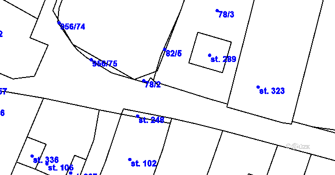 Parcela st. 78/7 v KÚ Přibyslavice u Velké Bíteše, Katastrální mapa