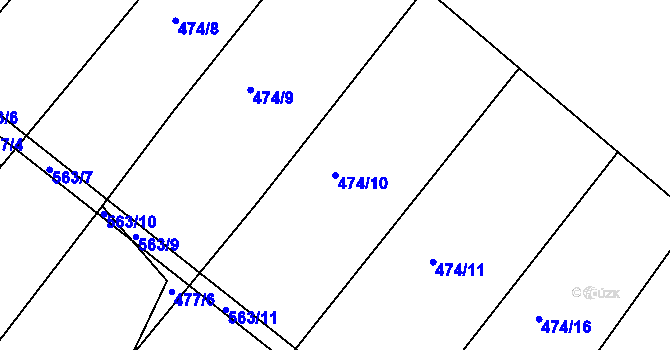 Parcela st. 474/10 v KÚ Radoškov, Katastrální mapa