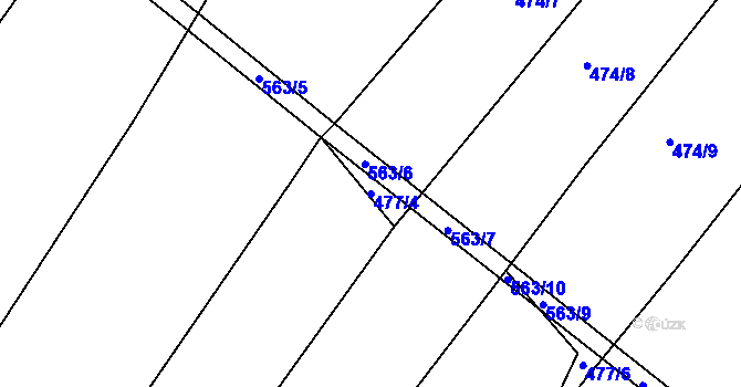 Parcela st. 477/4 v KÚ Radoškov, Katastrální mapa