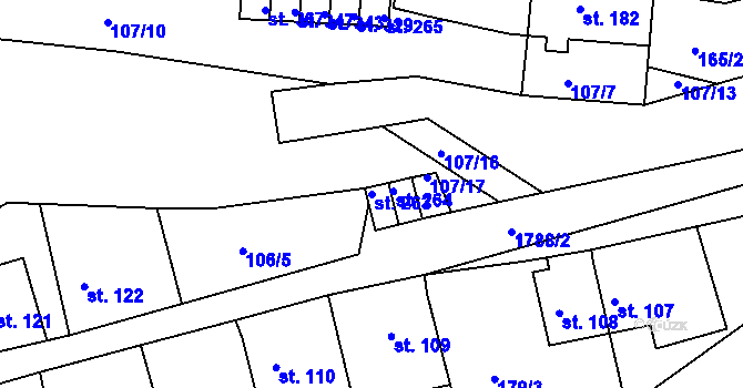 Parcela st. 263 v KÚ Přibyslavice nad Jihlavou, Katastrální mapa