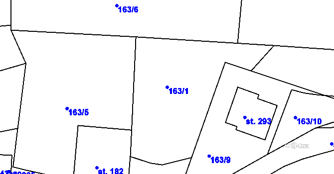 Parcela st. 163/1 v KÚ Přibyslavice nad Jihlavou, Katastrální mapa