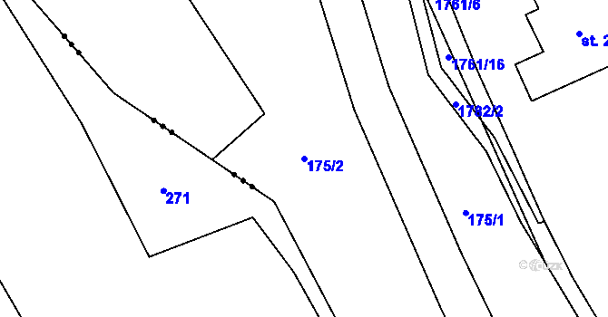 Parcela st. 175/2 v KÚ Přibyslavice nad Jihlavou, Katastrální mapa