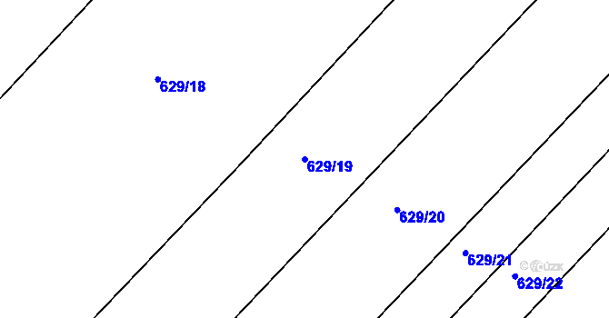 Parcela st. 629/19 v KÚ Přibyslavice nad Jihlavou, Katastrální mapa