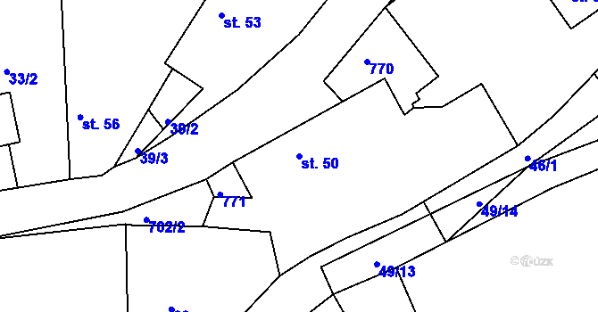 Parcela st. 50 v KÚ Příčina, Katastrální mapa