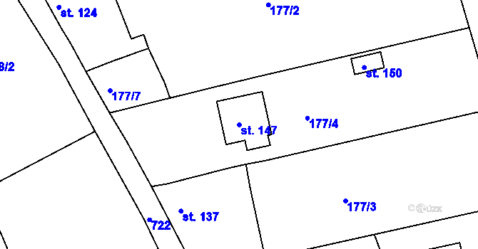 Parcela st. 147 v KÚ Příčina, Katastrální mapa