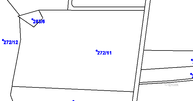 Parcela st. 272/11 v KÚ Příčina, Katastrální mapa