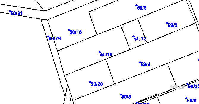 Parcela st. 50/19 v KÚ Příčovy, Katastrální mapa