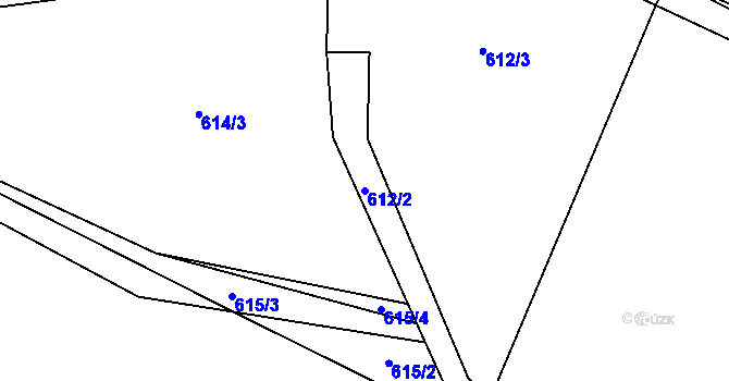 Parcela st. 612/2 v KÚ Příčovy, Katastrální mapa