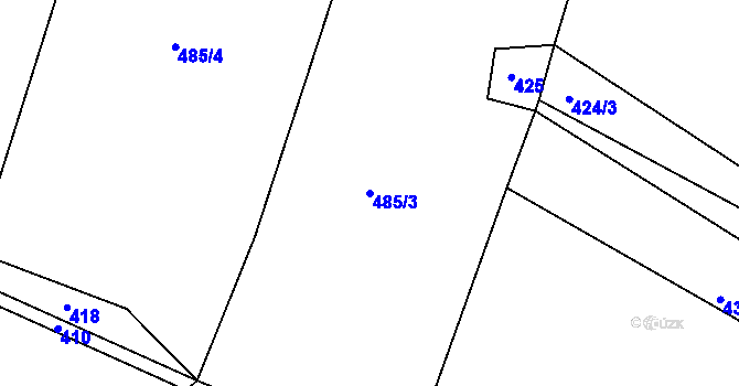 Parcela st. 485/3 v KÚ Příčovy, Katastrální mapa