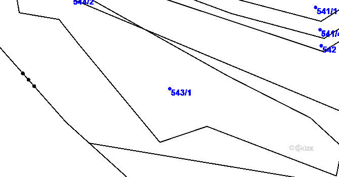 Parcela st. 543/1 v KÚ Příčovy, Katastrální mapa