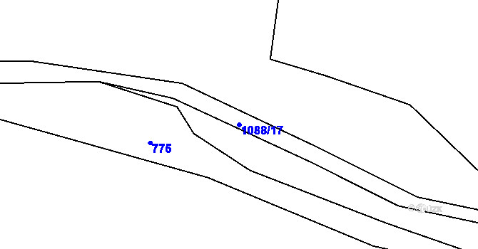 Parcela st. 1088/17 v KÚ Přídolí, Katastrální mapa