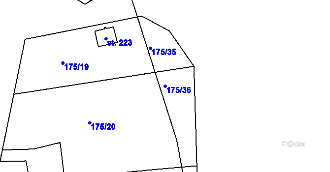 Parcela st. 175/36 v KÚ Přídolí, Katastrální mapa