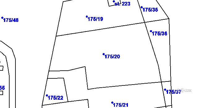 Parcela st. 175/20 v KÚ Přídolí, Katastrální mapa