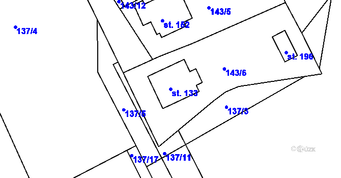 Parcela st. 133 v KÚ Přídolí, Katastrální mapa