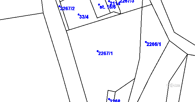 Parcela st. 2267/1 v KÚ Spolí, Katastrální mapa