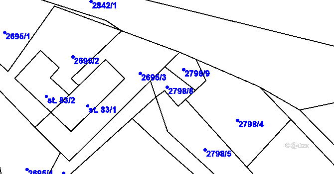 Parcela st. 2798/8 v KÚ Malčice-Osek, Katastrální mapa