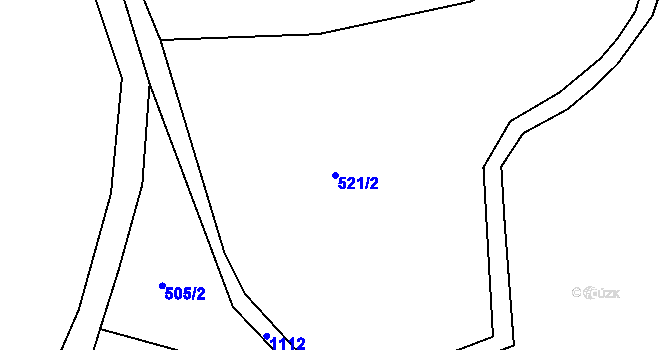 Parcela st. 521/2 v KÚ Lověšice, Katastrální mapa