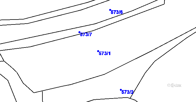 Parcela st. 573/1 v KÚ Lověšice, Katastrální mapa
