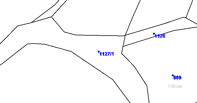 Parcela st. 1127/1 v KÚ Lověšice, Katastrální mapa