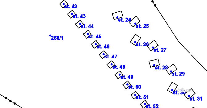Parcela st. 47 v KÚ Všeměry, Katastrální mapa